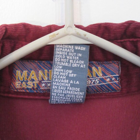 Manhattan Collection burgundy corduroy button-up shirt jacket. Size 7 - Picture 8 of 8